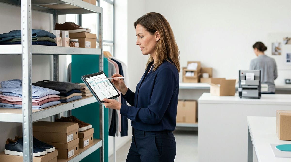 Kassasysteem gekoppeld aan voorraadbeheer en webshop in een moderne winkel