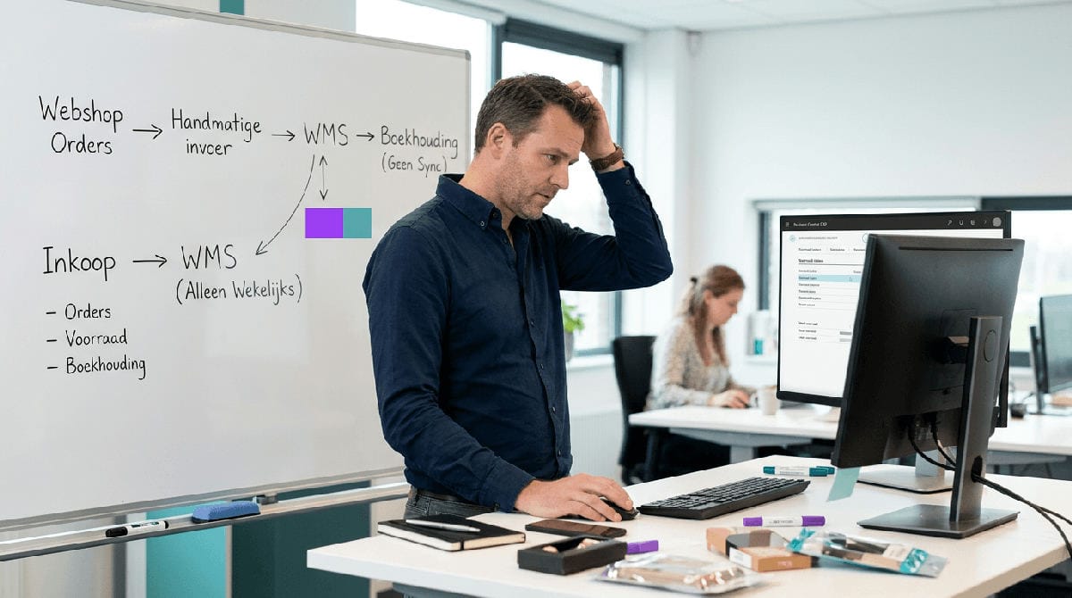 Overzicht van gekoppelde bedrijfsprocessen in een all-in-one ERP systeem