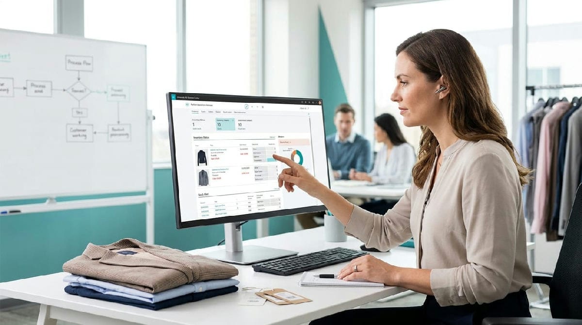 Schema van webshop, marketplaces, winkelkassa en B2B-portaal gekoppeld aan één centrale voorraad
