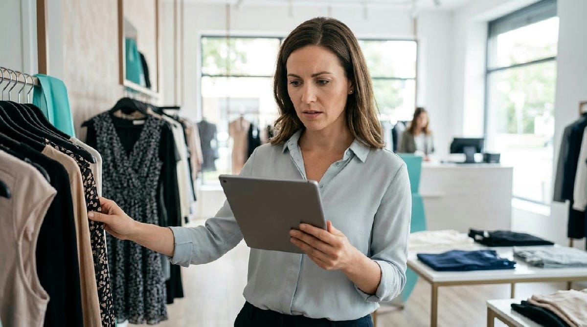 Schema van POS, webshop en magazijn gekoppeld aan één centrale databron