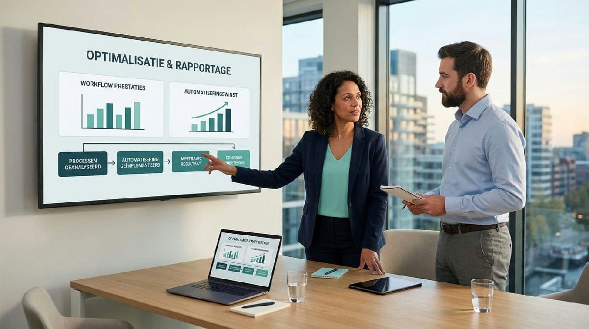 Financieel team analyseert realtime rapportage uit Business Central