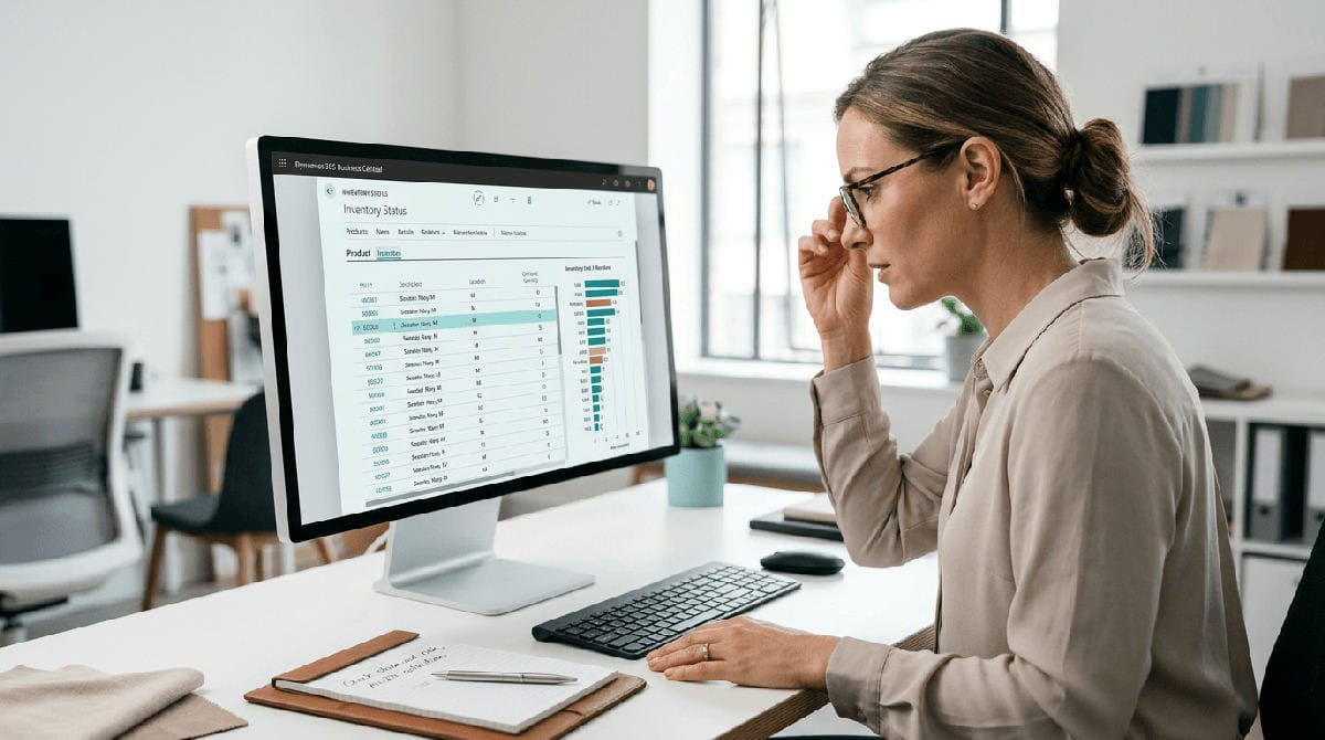 Overzicht van voorraadposities per kleur en maat in een fashion ERP-systeem