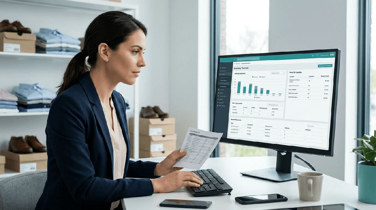 Schematische weergave van afdelingen die data delen binnen een centraal ERP systeem