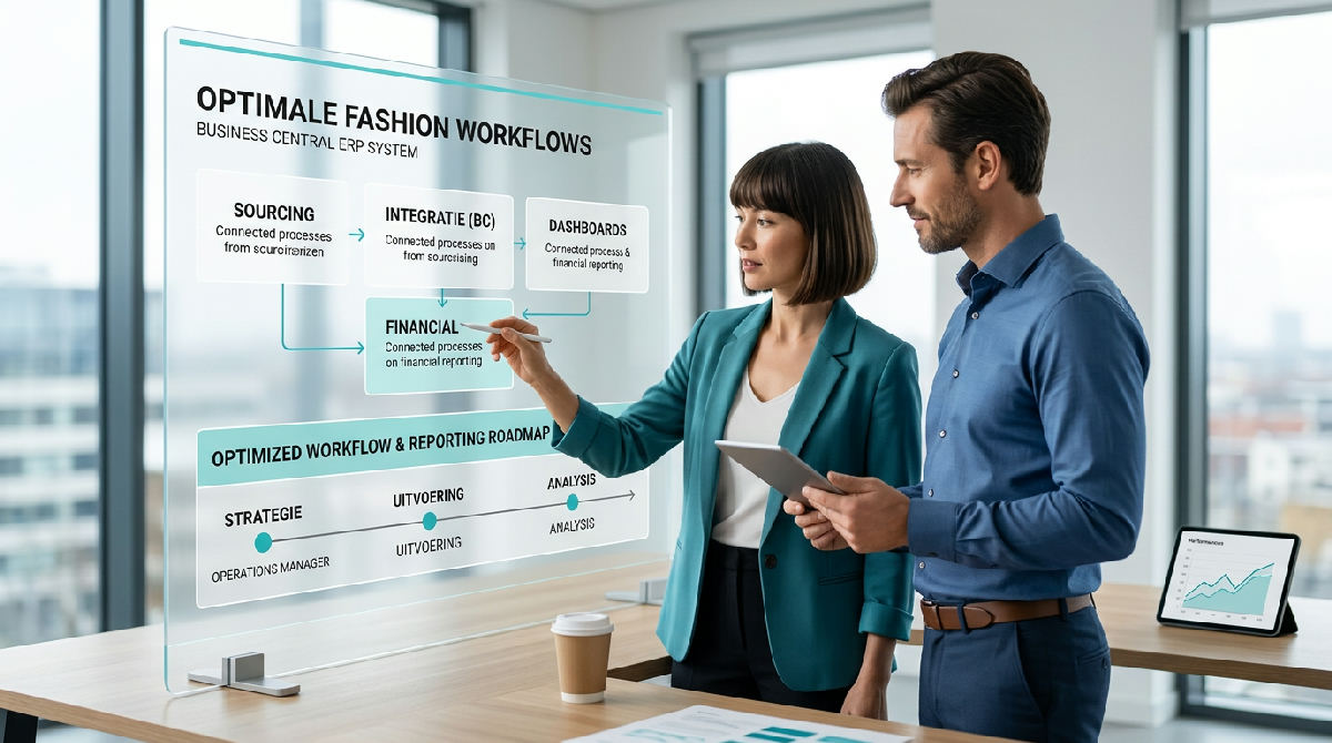 Magazijnmedewerker scant dozen met kleding voor een groothandelsorder